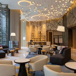 Hotel lounge and dining area at Crowne Plaza Kuala Lumpur City Centre