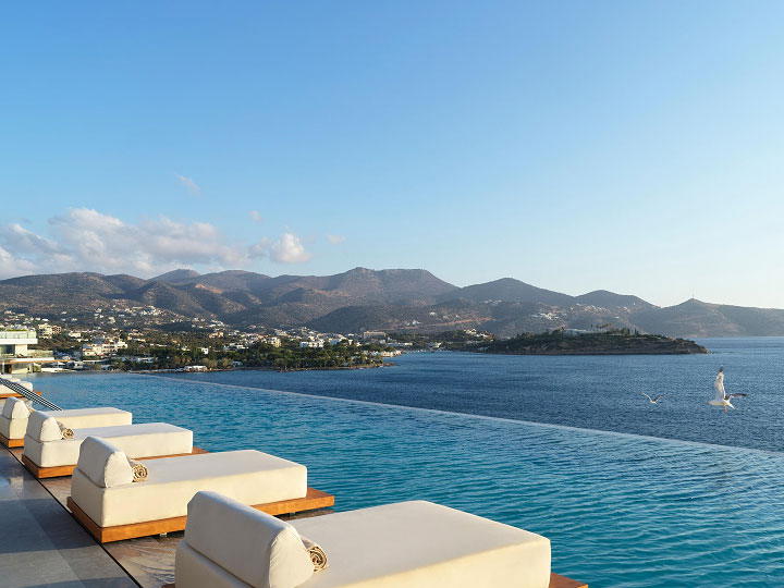 Ocean view terrace overlooking the coast at InterContinental Crete