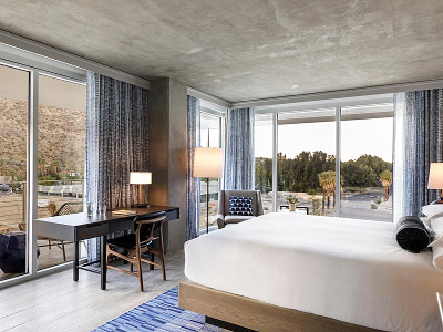 Modern guest room interior at Kimpton Rowan Palm Springs