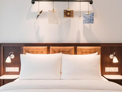 Guest room interior at Ruby Stella Hotel London
