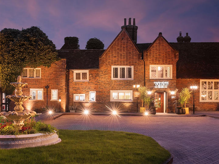 Historic manor exterior of voco Lytchett Hall in Dorset, England