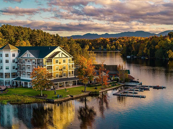 Waterfront exterior view of voco Saranac Lake NY – Waterfront