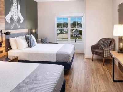 Guest room interior at voco Saranac Lake NY – Waterfront