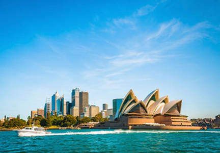 An overview of Sydney, Australia from Port Jackson Bay