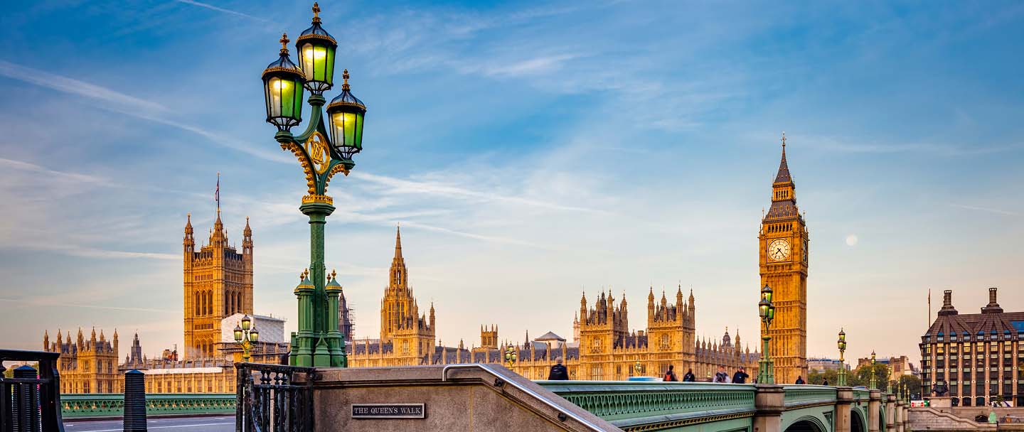 Tower Bridge in London with a walkway and historic tower.