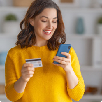 Person shopping online on a mobile phone