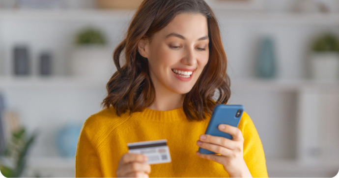 Person shopping online on a mobile phone