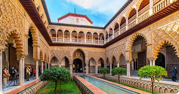 Historic building and plaza in Spain.