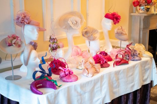 Colorful fascinator display