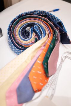 Colorful neckties on display