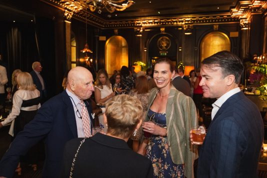 Guests networking at reception