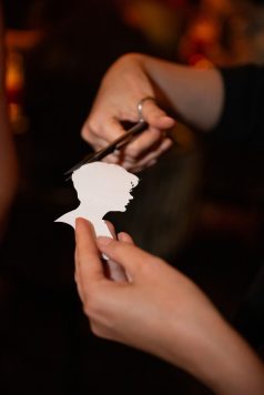 Silhouette portrait cutting demonstration