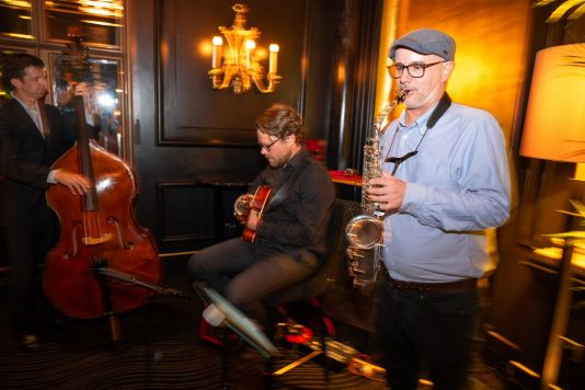 Jazz trio performing live music