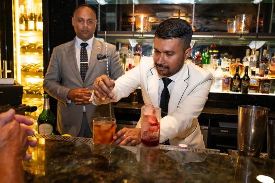 Bartender preparing cocktail