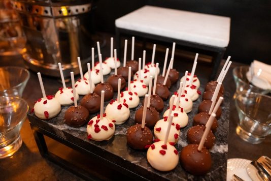 Cake pops with red sprinkles
