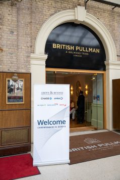 Event welcome sign at venue entrance