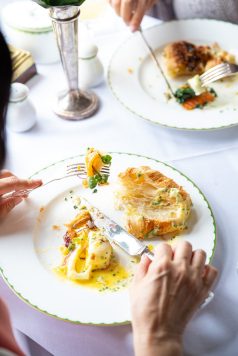 Dessert served aboard train