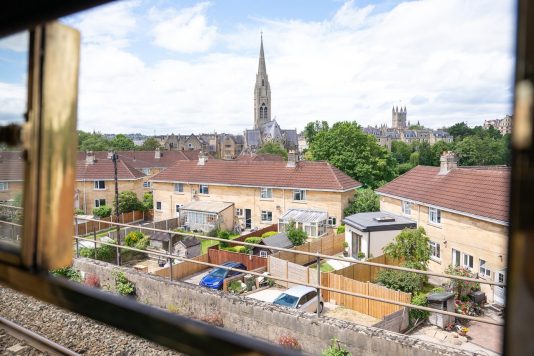 View of Bath from train window