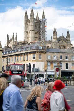 Bath cityscape with cathedral