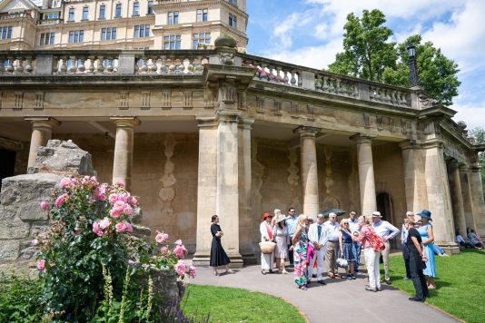 Guests touring the Roman Baths