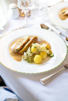 Entrée served aboard train