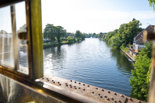 River view from train window