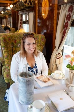 Seated guest aboard British Pullman