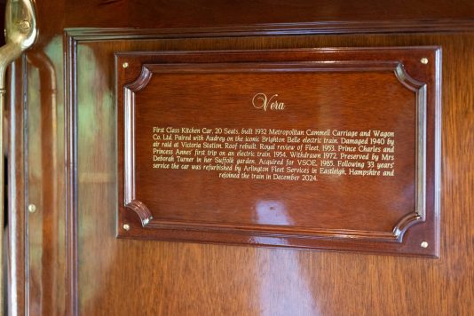 Historic train plaque detail