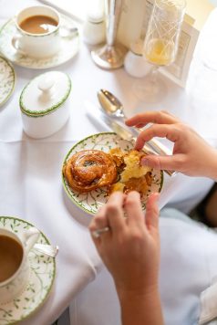 Pastry served aboard train