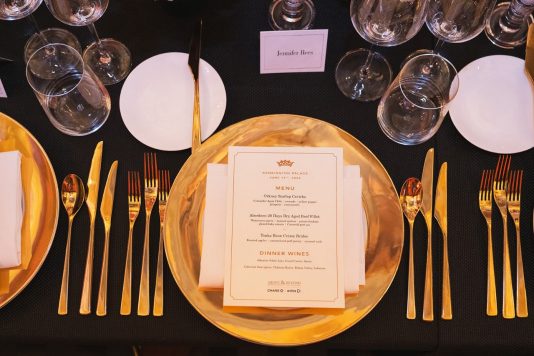 Formal dinner place setting
