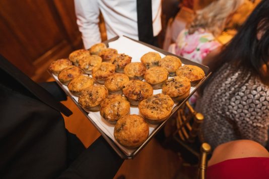 Savory pastries served at reception