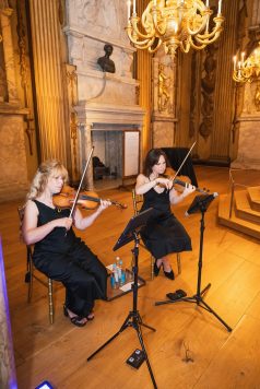 String quartet performing at reception