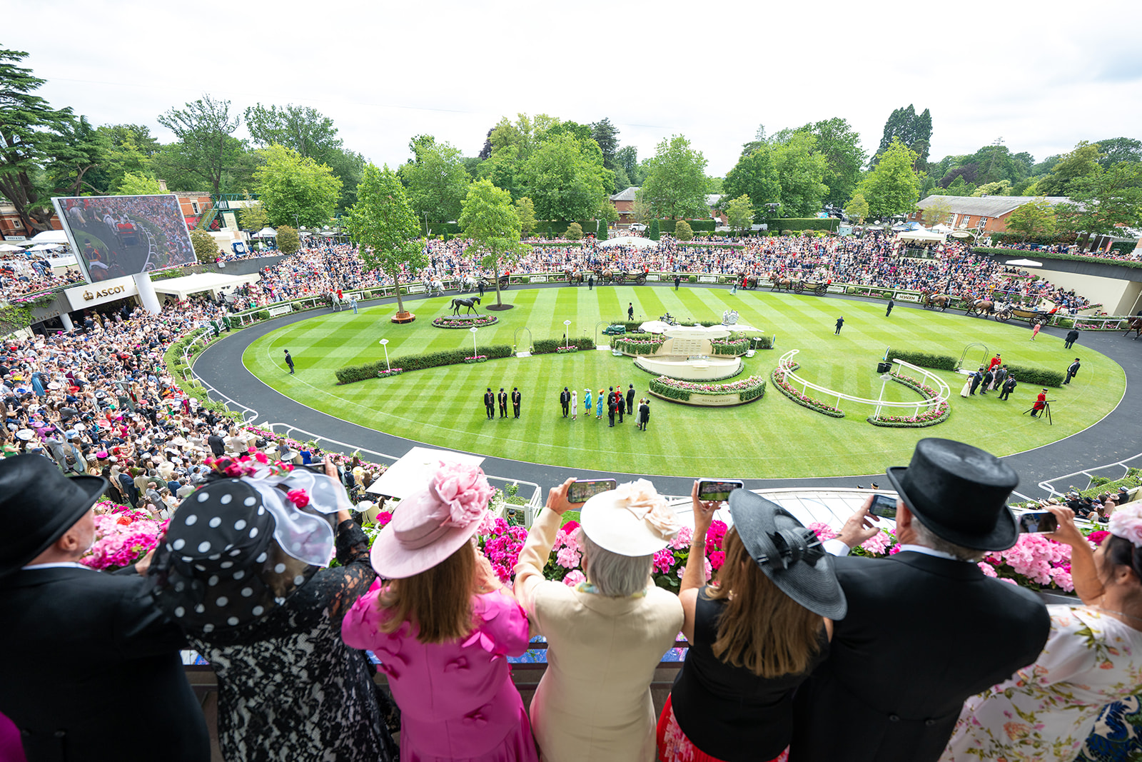 Panoramic view of parade ring from balcony