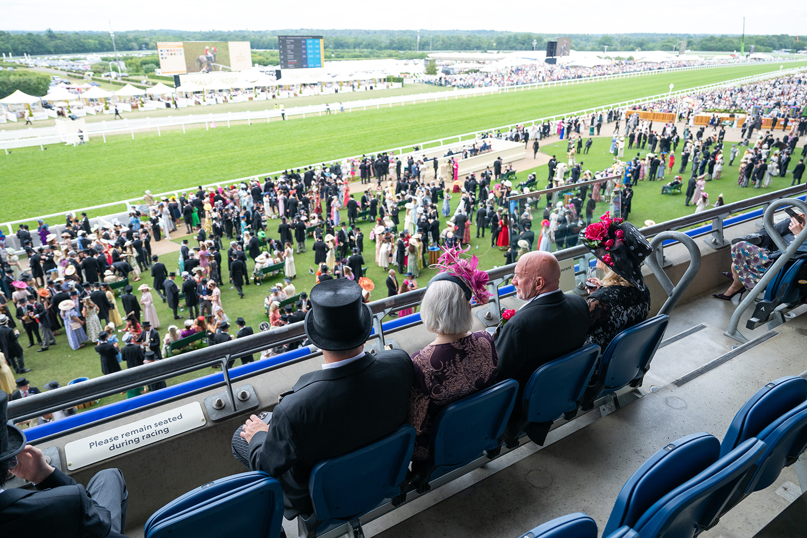 Reserved seating beside racecourse rail