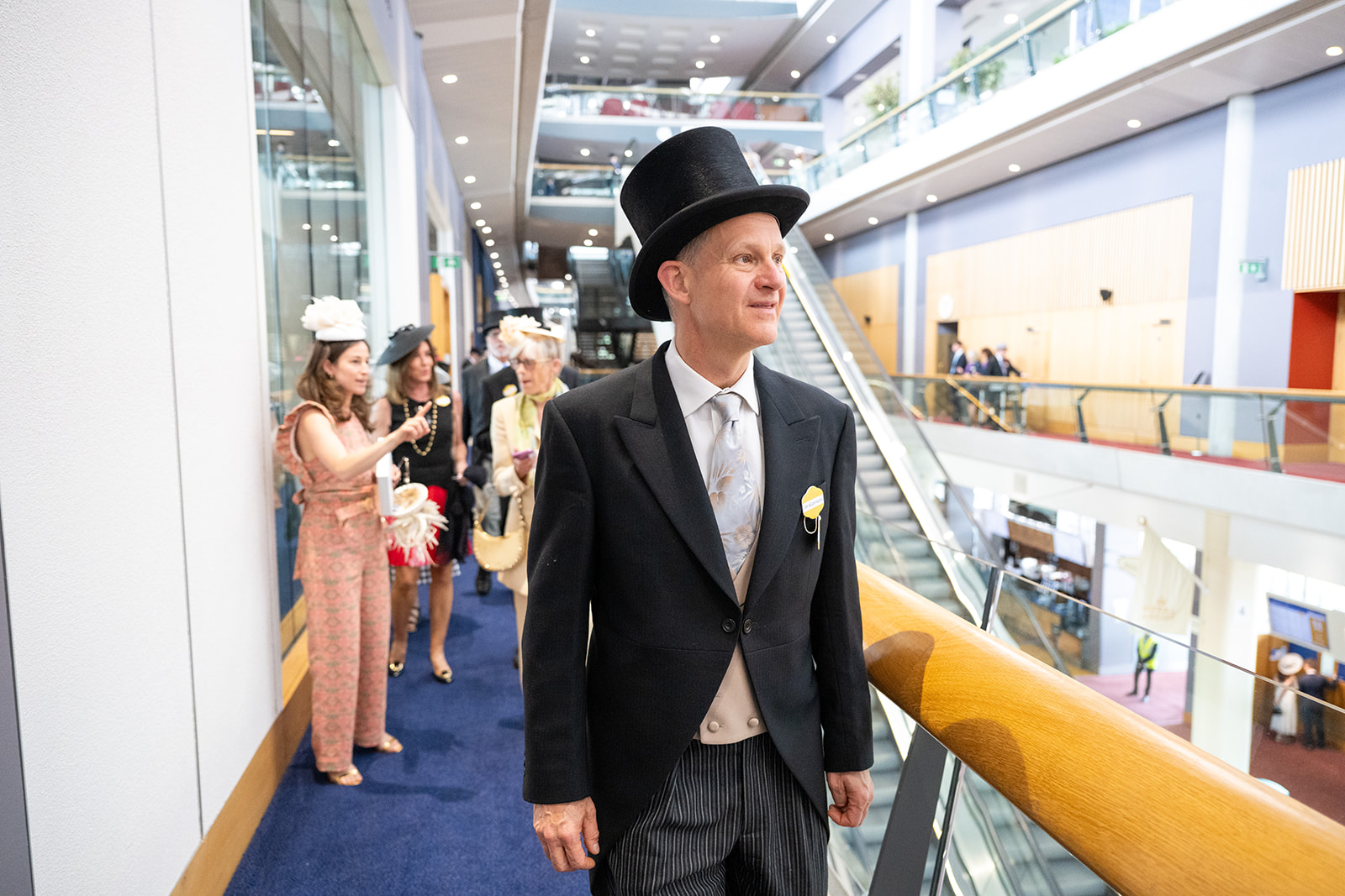 Top hat overlooking indoor concourse