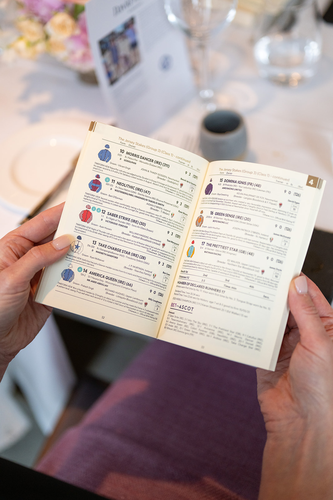Race guide booklet in hand