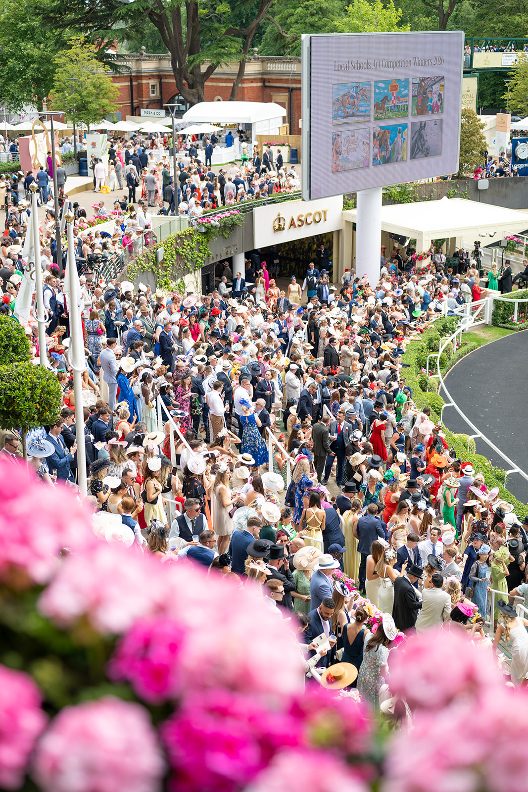 Crowds gathered around parade ring