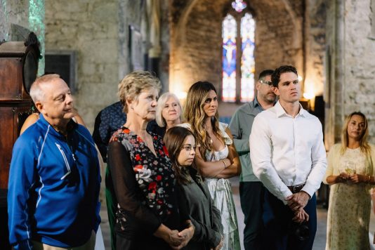 Group standing in the cathedral.