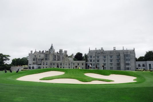 Adare Manor and golf course with sand bunkers