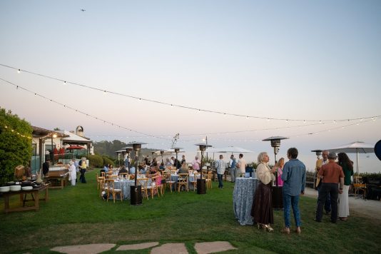 Sunset dinner reception overlooking the coast