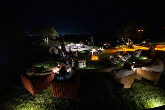 Evening live music performance outdoors