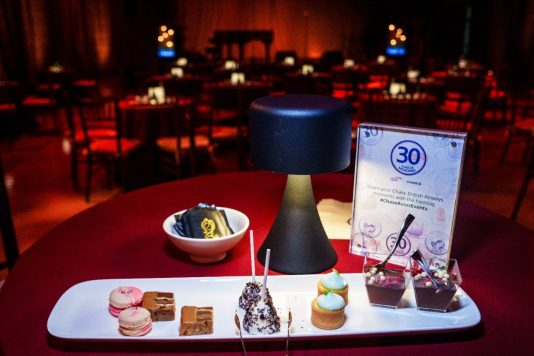 Dessert display at reception table