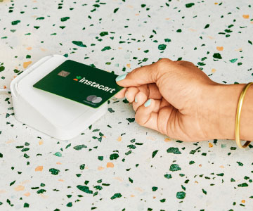 Person using tap to pay