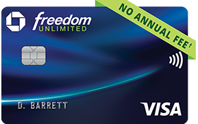 Freedom Unlimited credit card. NO ANNUAL FEE†