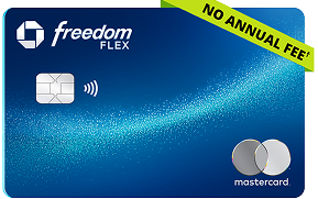 Clickable card art links to  Chase Freedom Flex (Registered trade mark) credit card. NO ANNUAL FEE (dagger)  product page