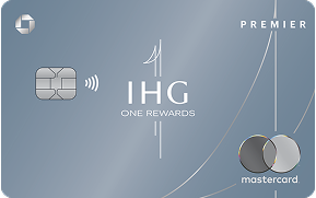 Clickable card art links to IHG One Rewards Premier Credit Card product page
